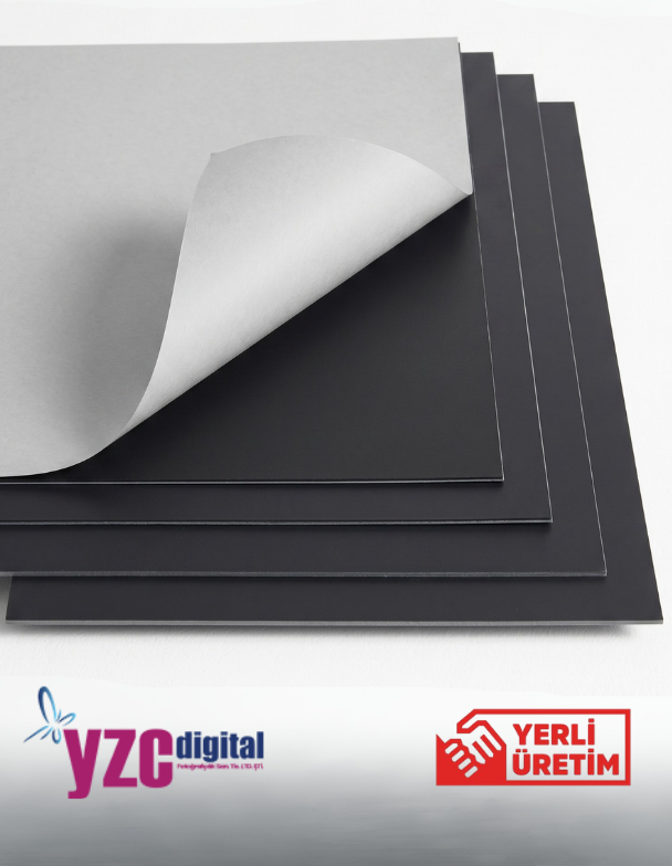 YZC Digital 1 mm Çift Taraf Yapışkanlı PVC Dekota Levha Siyah